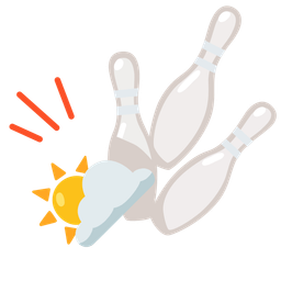 bowling and sun behind cloud
