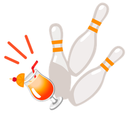 bowling and tropical drink