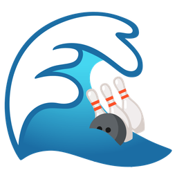 bowling and water wave