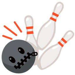 bowling and zipper-mouth face