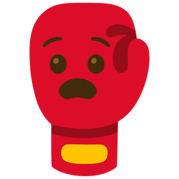 boxing glove and anguished face