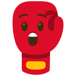 boxing glove and astonished face