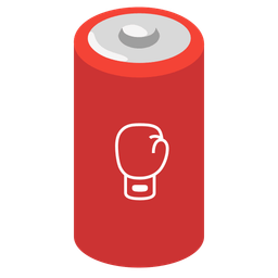 boxing glove and battery