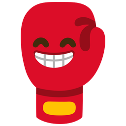 Boxing glove and Beaming face with smiling eyes