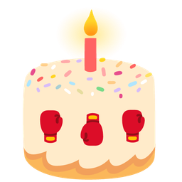 boxing glove and birthday cake
