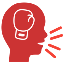 boxing glove and busts in silhouette