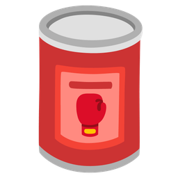 boxing glove and canned food