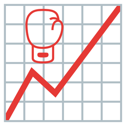 boxing glove and chart increasing