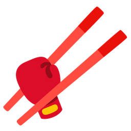 boxing glove and chopsticks