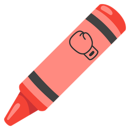 boxing glove and crayon