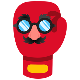 boxing glove and disguised face
