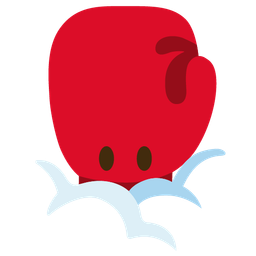 boxing glove and face in clouds