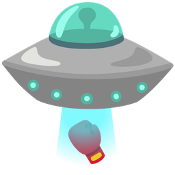 boxing glove and flying saucer