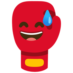 Boxing glove and Grinning face with sweat
