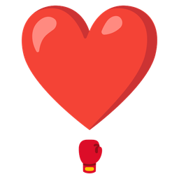 boxing glove and heart exclamation