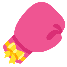 boxing glove and heart with ribbon