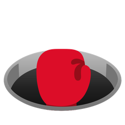 boxing glove and hole
