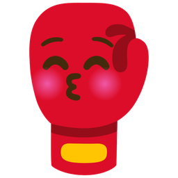 Boxing glove and Kissing face with closed eyes