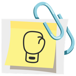 boxing glove and linked paperclips