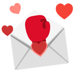 boxing glove and love letter
