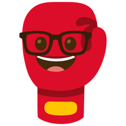 boxing glove and nerd face