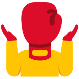 boxing glove and person shrugging