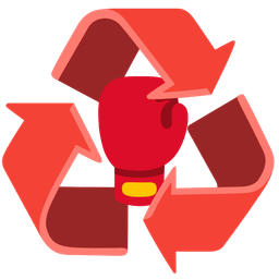 boxing glove and recycling symbol