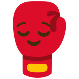 boxing glove and relieved face