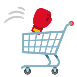 boxing glove and shopping cart
