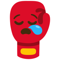 boxing glove and sleepy face