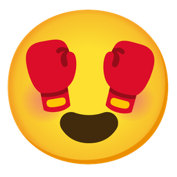 Boxing glove and Smiling face with heart-eyes
