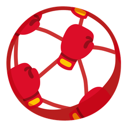 boxing glove and soccer ball