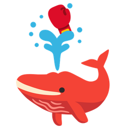 boxing glove and spouting whale
