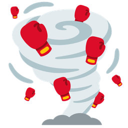 boxing glove and tornado