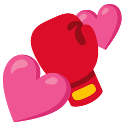 boxing glove and two hearts