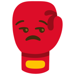 boxing glove and unamused face