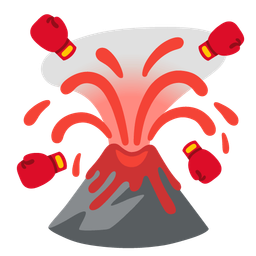 boxing glove and volcano