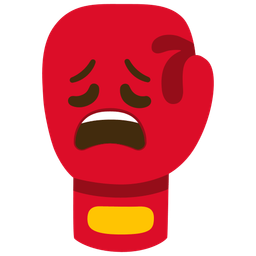 boxing glove and weary face