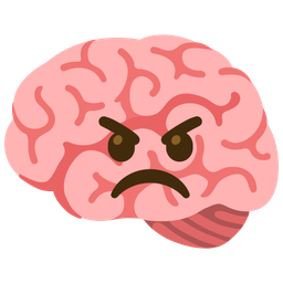 brain and angry face
