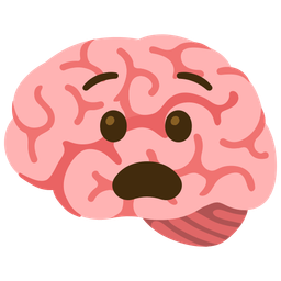 brain and anguished face