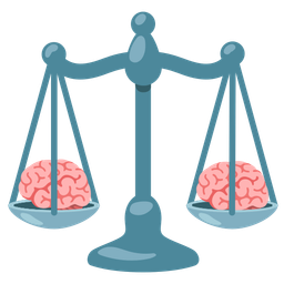 brain and balance scale