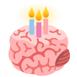 brain and birthday cake