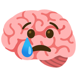brain and crying face