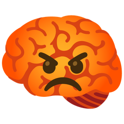 brain and enraged face