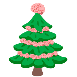 brain and evergreen tree