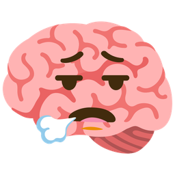 brain and face exhaling