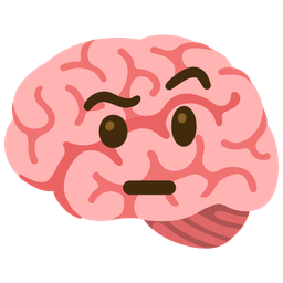 brain and face with raised eyebrow