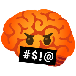 brain and face with symbols on mouth