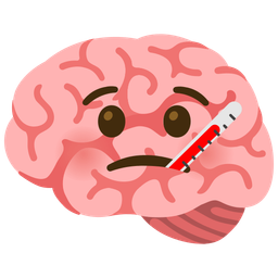 brain and face with thermometer