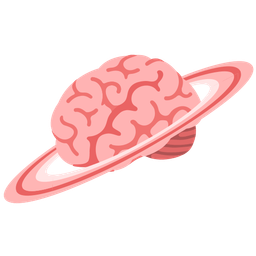 brain and ringed planet